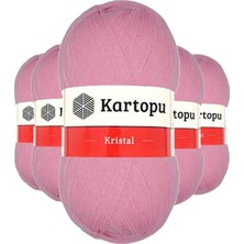 Royaleks Group 5 Adet Kristal Çift Katlı El Örgü Lif Ipi Pembe K774