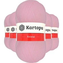 Royaleks Group 5 Adet Kristal Çift Katlı El Örgü Lif Ipi Bebe Pembe K788