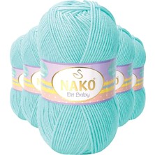 Royaleks Group 5 Adet Elite Baby El Örgü Ipi Tüylenmeyen Bebek Yünü Açık Turkuaz 10535