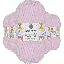 Royaleks Group 5 Adet Yumurcak Kadife El Örgü Ipi Toz Pembe K1562