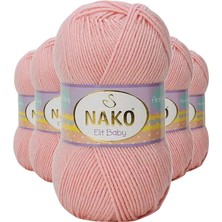 Royaleks Group 5 Adet Elite Baby El Örgü Ipi Tüylenmeyen Bebek Yünü Pudra 6165