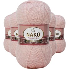 Royaleks Group 5 Adet Angora Lüks El Örgü Ipi Powder 21356