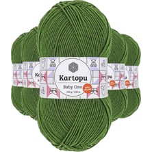 Royaleks Group 5 Adet Baby One Tüylenmeyen El Örgü Ipi Yünü Yeşil K1391