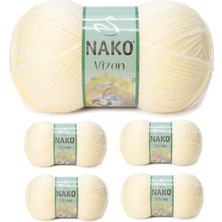 Royaleks Group 5 Adet Vizon Premium Akrilik El Örgü Ipi Yünü Renk NO:256 Krem