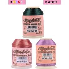 Royaleks Group 3 Adet Altınbaşak Oya ve Dantel Ipi 20 gr - Royaleks - No: 639 - 553 - 755