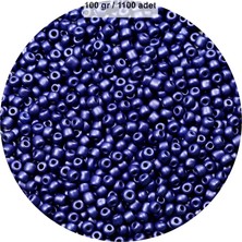 Royaleks Group Lacivert Renk 4 mm Yaklaşık 1100 Adet / 100 Gram Cam Boncuk Oya Yazma Bileklik ve Kolye