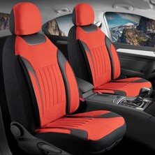 Startcar Toyota Yaris 2003-2005 Tay Tüyü Oto Koltuk Kılıfı Fermuarlı Ön Arka Set Kırmızı Edition