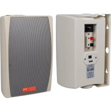 TeknoKapsül Magicvoice Mv-24 13 cm 50 Watt Komütatörlü Hat Trafolu Krem Beyaz Sütun Hoparlör (2'li Takım)