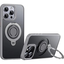 TeknoKapsül Iphone 15 Atar 360 Dönen Magsafe Kapak - Titan Gri