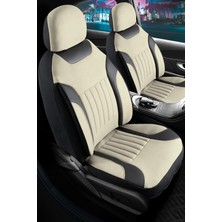 Startcar Nissan Juke Tay Tüyü Oto Koltuk Kılıfı Fermuarlı Ön Arka Set Bej Edition