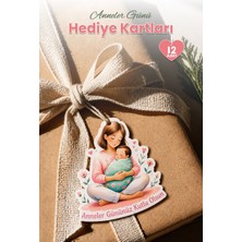 Msticker Anneler Günü Hediye Kartı 12 Adet 10X10 cm | Yazılabilir Mesaj Kartı | Hediye Paketi Için Çiçek Kart