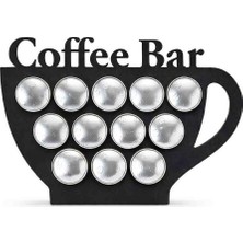 Ergeç Tasarım Coffee Bar Kapsül Kahve Standı 27X18 cm – Mdf Nespresso Uyumlu Kapsül Tutucu Dekoratif Kahve Organizer