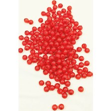 Royaleks Group Yuvarlak Boncuk Içten Boncuklu Bileklik Çanta Boncuğu 8 mm 50 gr Kırmızı - BNC473