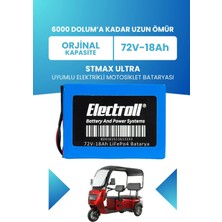 Electroll Stmax Ultra Batarya (Standart Kapasite) Lifepo4 72V 18AH Elektrikli Motosiklet Bataryası