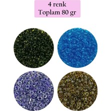 Royaleks Group Dökme Cam Kum Boncuk (8/0) 3 mm - 4 Renk - Toplam 80 Gram - BNC425