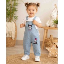 Uçurtma Baby Kids Babybuu Kuromi Desenli Kot Kız Yazlık Bebek Bayramlık Salopet Bahçıvan Jile Takımı