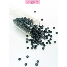 Royaleks Group Dökme Cam Kum Boncuk Büyük Boy (6/0) 4 mm - 20 Gram - Siyah - BNC084