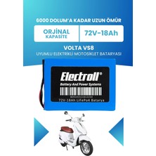 Electroll Volta Vs8 Batarya (Standart Kapasite) Lifepo4 72V 18AH Elektrikli Motosiklet Bataryası