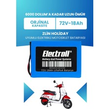 Electroll Zlin Holiday Batarya (Standart Kapasite) Lifepo4 72V 18AH Elektrikli Motosiklet Bataryası