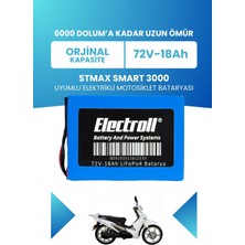 Electroll Stmax Smart 3000 Batarya (Standart Kapasite) Lifepo4 72V 18AH Elektrikli Motosiklet Bataryası