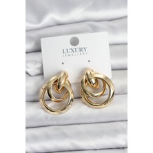 Ebijuteri Gold Renk Halka Model Pirinç Kadın Küpe