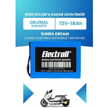 Electroll Sunra Dream Batarya (Standart Kapasite) Lifepo4 72V 18AH Elektrikli Motosiklet Bataryası