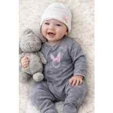 Herşey Trend Herşeytrend Sevimli Tavşan Desenli Kız Bebek 4’lü Tulum Seti