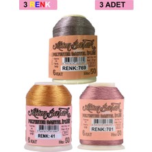 Royaleks Group 3 Adet Altınbaşak Oya ve Dantel Ipi 20 gr - Royaleks - No: 041 - 701 - 769