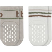 Bistyle Penye Kaymaz Soket Çorap 2li 10144 Taş Ekru