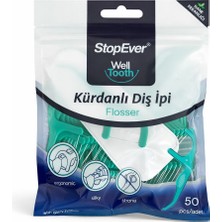 Stopever Kürdanlı Diş Ipi 50’li Paket Flosser Diş Arası Temizleyici Ergonomik Saplı Dayanıklı Diş Ipi