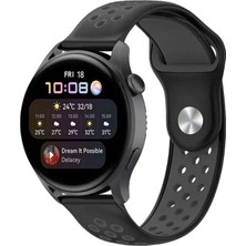 TeknoKapsül Watch 20MM Spor Delikli Kordon (Saat Değildir) - Siyah-Füme