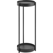 Esranın Dünyası Siyah Çelik ve Polipropilen Bitki Standı - Tekerlekli Tasarım