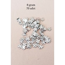 Royaleks Group Oya Abiye Bileklik Kolye Pleksi Metalik Plastik Pul Gümüş Renk 8 Gram 70 Adet - BNC502