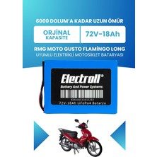 Electroll Rmg Moto Gusto Flamingo Long Batarya (Standart Kapasite) Lifepo4 72V 18AH Elektrikli Motosiklet Bataryası