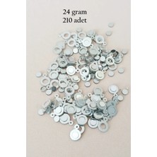Royaleks Group Oya Abiye Bileklik Kolye Pleksi Metalik Plastik Pul Gümüş Renk 24 Gram 210 Adet - BNC570
