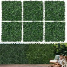 Esranın Dünyası 12 Parça 10"X10" Suni Çim Duvar Panelleri, Şimşir Çit Panelleri