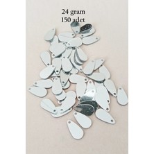 Royaleks Group Oya Abiye Bileklik Kolye Pleksi Metalik Plastik Pul Gümüş Renk 24 Gram 150 Adet - BNC591