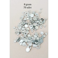 Royaleks Group Oya Abiye Bileklik Kolye Pleksi Metalik Plastik Pul Gümüş Renk 8 Gram 70 Adet - BNC510