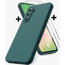 M.TK Moveteck Samsung Galaxy A57 Kılıf Kamera Korumalı Renkli Yumuşak Mat Silikon + 9h Ekran Koruyucu Cam Set 2in1