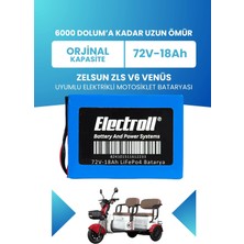 Electroll Zelsun Zls V6 Venüs Batarya (Standart Kapasite) Lifepo4 72V 18AH Elektrikli Motosiklet Bataryası