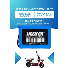 Electroll Stmax Power x Batarya (Standart Kapasite) Lifepo4 72V 18AH Elektrikli Motosiklet Bataryası