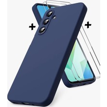 M.TK Moveteck Samsung Galaxy A57 Kılıf Kamera Korumalı Renkli Yumuşak Mat Silikon + 9h Ekran Koruyucu Cam Set 2in1