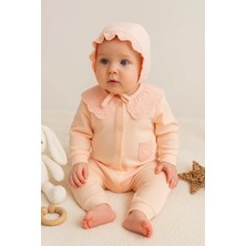 Herşey Trend Herşeytrend Dantel Yaka Fisto Detaylı Kız Bebek Tulum %100 Pamuk