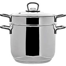 Esranın Dünyası Derin Haşlama Süzgeçli Çelik Spagetti Tenceresi