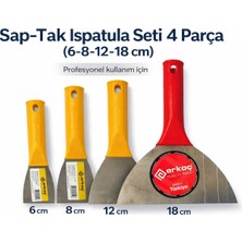 Erkoç Sap-Tak Ispatula Seti 4 Parça (6-8-12-18 Cm) Profesyonel Macun Ispatula Seti