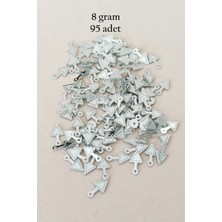 Royaleks Group Oya Abiye Bileklik Kolye Pleksi Metalik Plastik Pul Gümüş Renk 8 Gram 95 Adet - BNC505