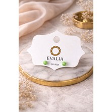 Evalia Inci Küpe - Yeşil Inci Top Çelik Küpe