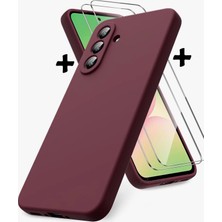 M.TK Moveteck Samsung Galaxy A57 Kılıf Kamera Korumalı Renkli Yumuşak Mat Silikon + 9h Ekran Koruyucu Cam Set 2in1
