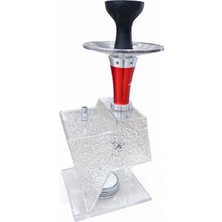 Benko Nargile Şeffaf Dokulu Akvaryum Nargile Tam Set Delici ve Işık Hediye,tam EBAT:40X25X17X12CM