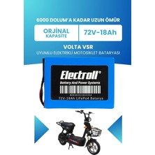 Electroll Volta Vsr Batarya (Standart Kapasite) Lifepo4 72V 18AH Elektrikli Motosiklet Bataryası